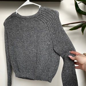 American apparel grey knit crop sweater